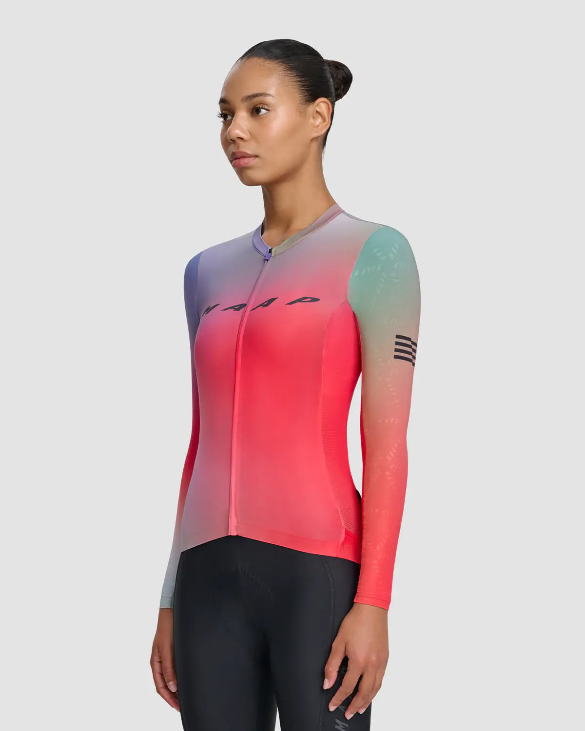 Women&#39;s Blurred Out Pro Hex LS Jersey 2.0 / Red Mix