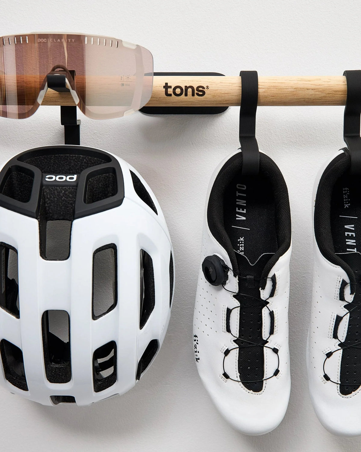 TONS Short Bar D｜工具不要 壁掛けサイクリングギア収納｜ヘルメット・サングラス・シューズ｜CYCLISM