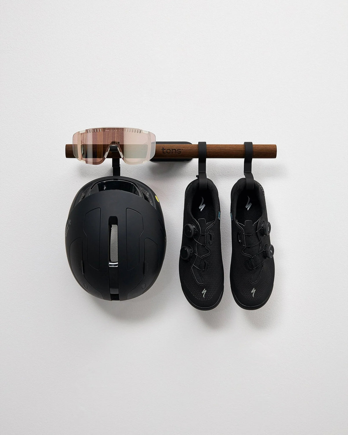 TONS Short Bar D｜工具不要 壁掛けサイクリングギア収納｜ヘルメット・サングラス・シューズ｜CYCLISM