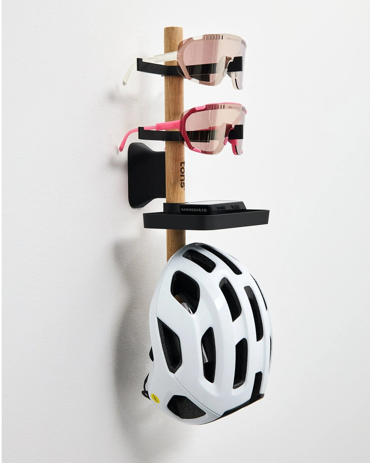 TONS Short Rack A｜壁掛けギアラック｜2xグラス＋ヘルメット＋トレイ｜CYCLISM