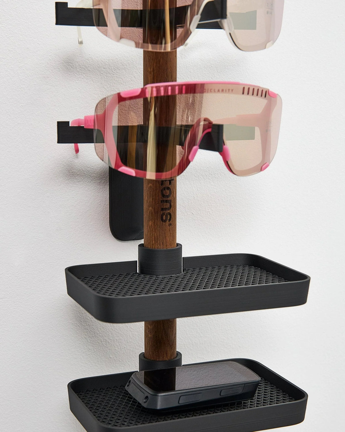 TONS Short Rack B｜壁掛けギアラック｜グラス２本 ＋ トレイ２個｜CYCLISM