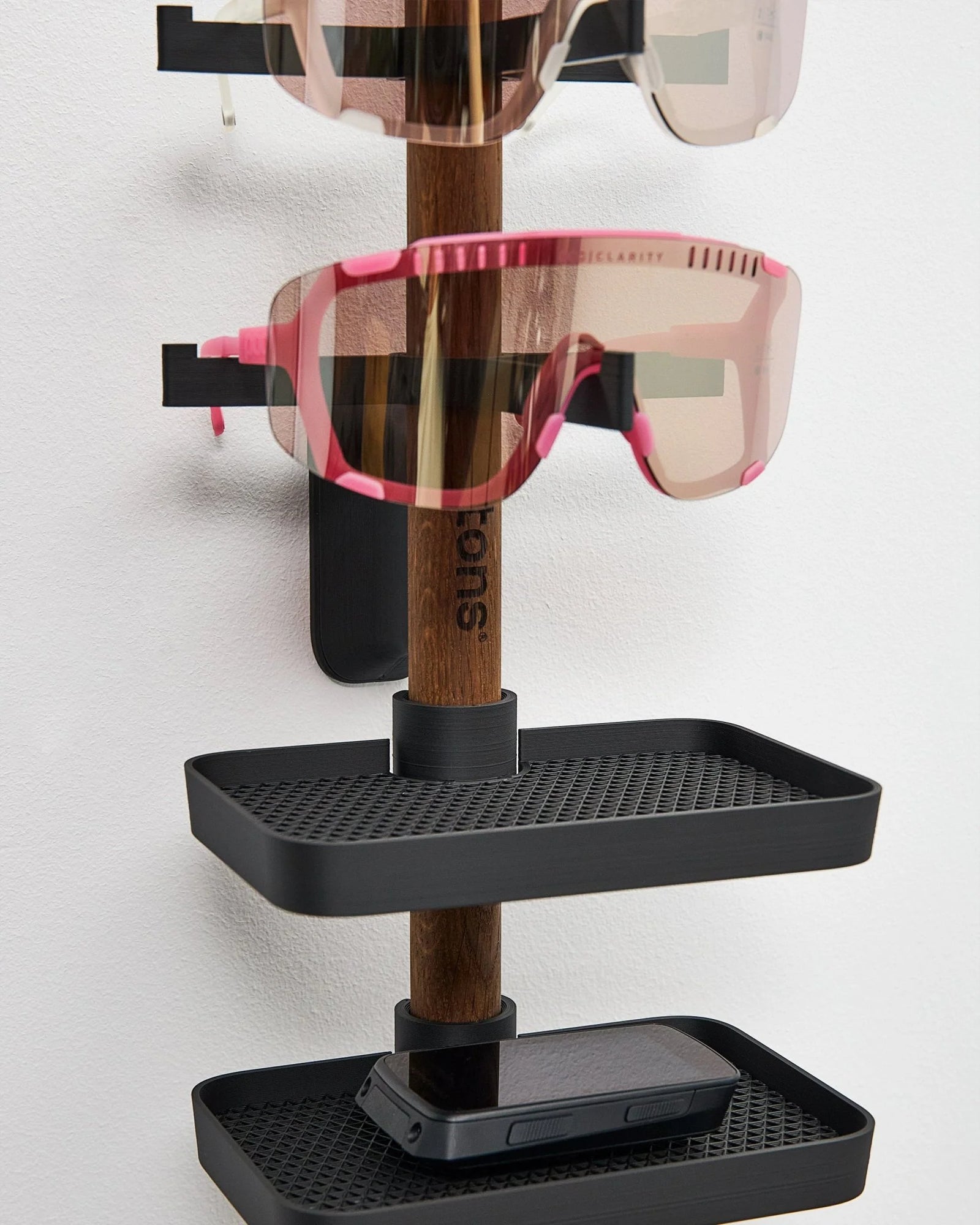 TONS Short Rack B｜壁掛けギアラック｜グラス２本 ＋ トレイ２個｜CYCLISM