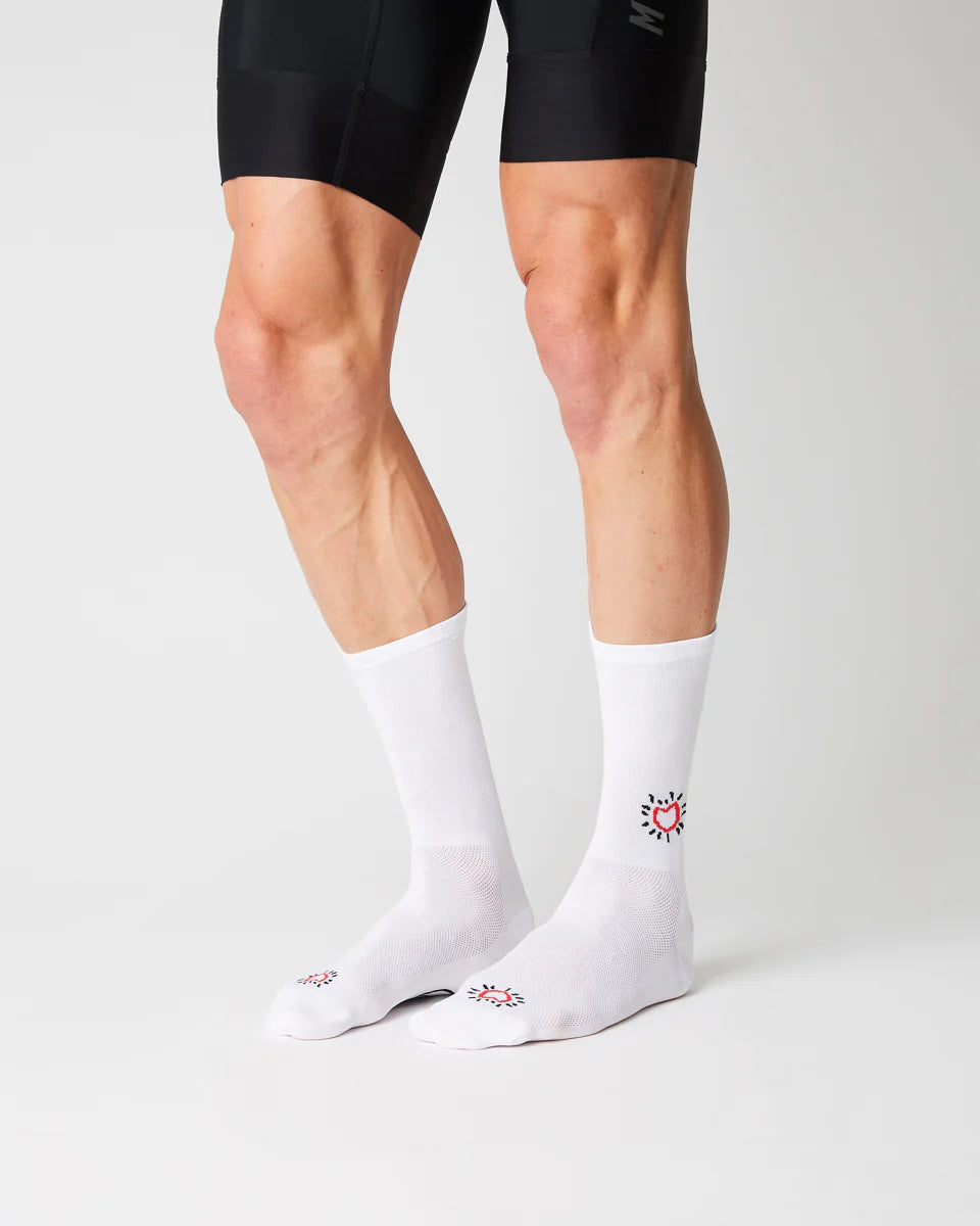 Fingerscrossed #15_07 Endorphins White サイクルソックス  | CYCLISM