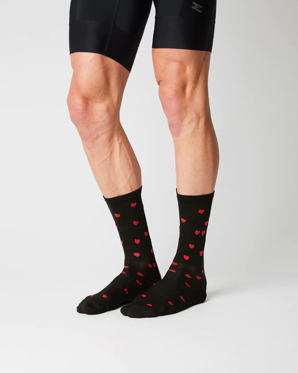 Fingerscrossed #15_03 Hearts Black サイクルソックス  | CYCLISM