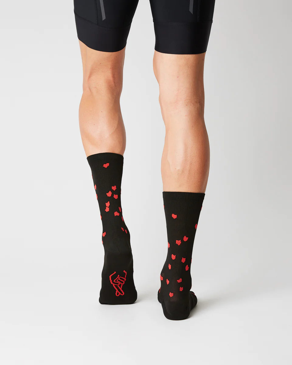 Fingerscrossed #15_03 Hearts Black サイクルソックス  | CYCLISM