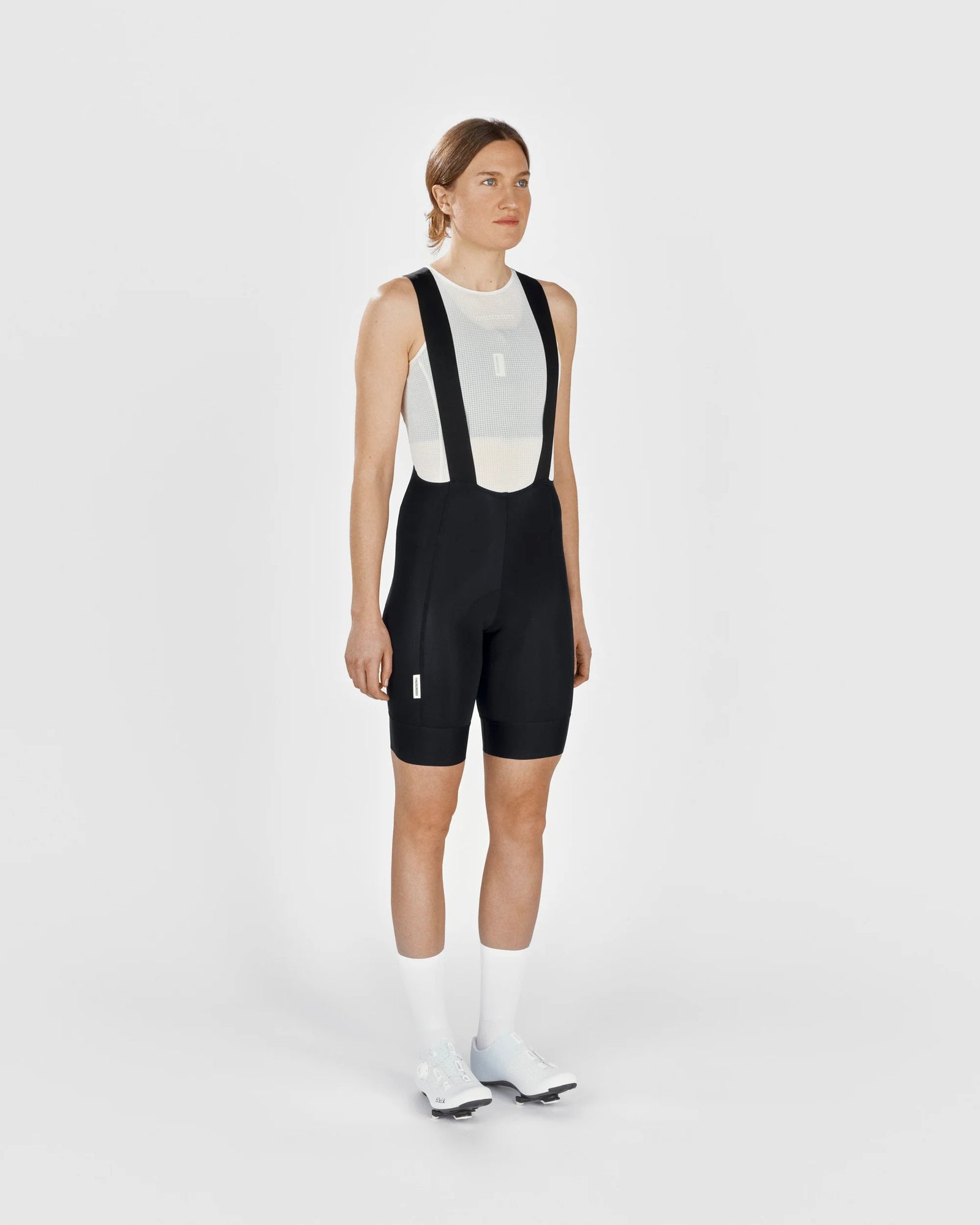 FINGERSCROSSED ウィメンズ ビブショーツ ブラック｜4Way ストレッチ｜CYCLISM