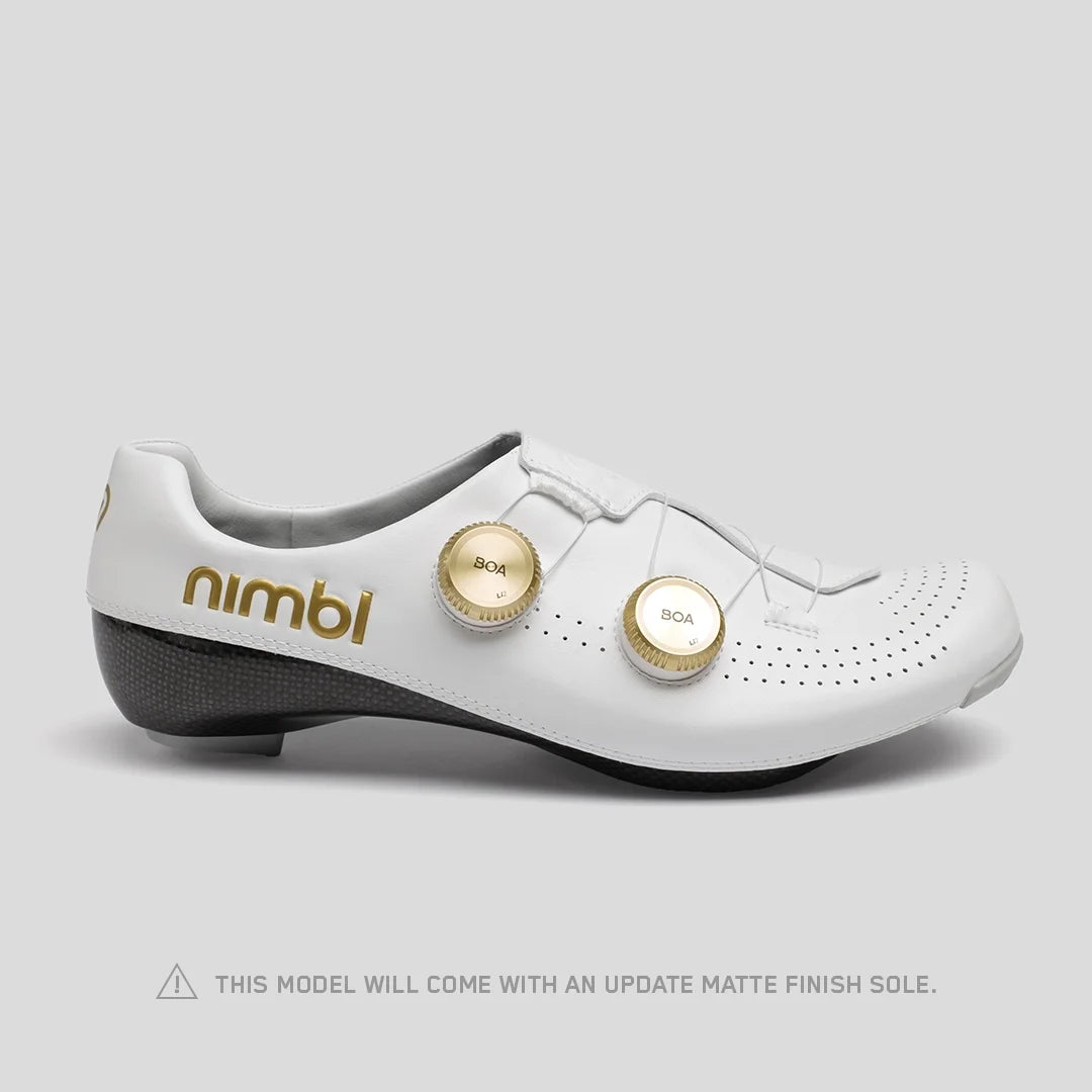 Nimbl ULTIMATE EXCEED White & Gold サイクルロードシューズ | CYCLISM