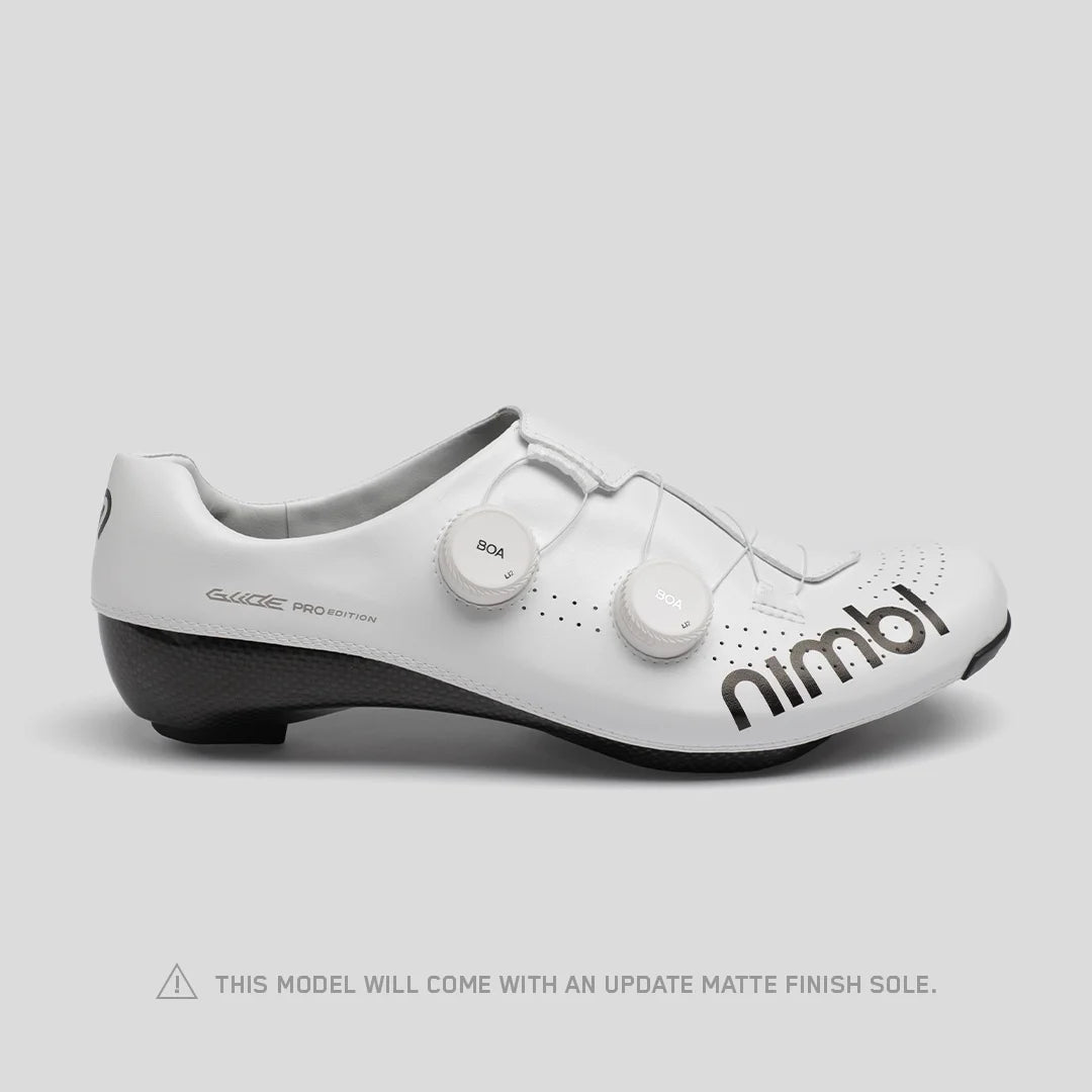Nimbl ULTIMATE GLIDE Pro Edition White サイクリングシューズ | 高性能・軽量 | CYCLISM
