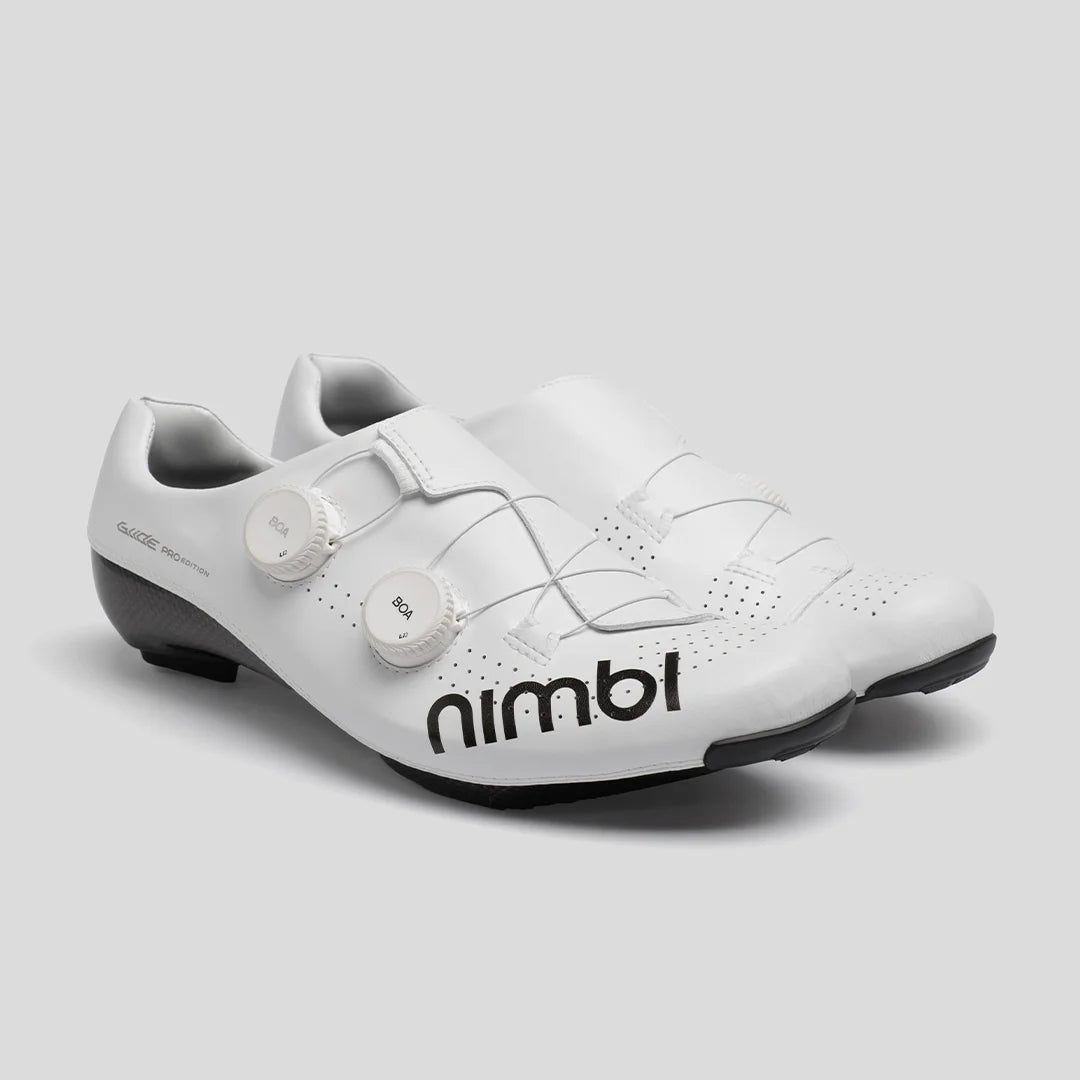 Nimbl ULTIMATE GLIDE Pro Edition White サイクリングシューズ | 高性能・軽量 | CYCLISM