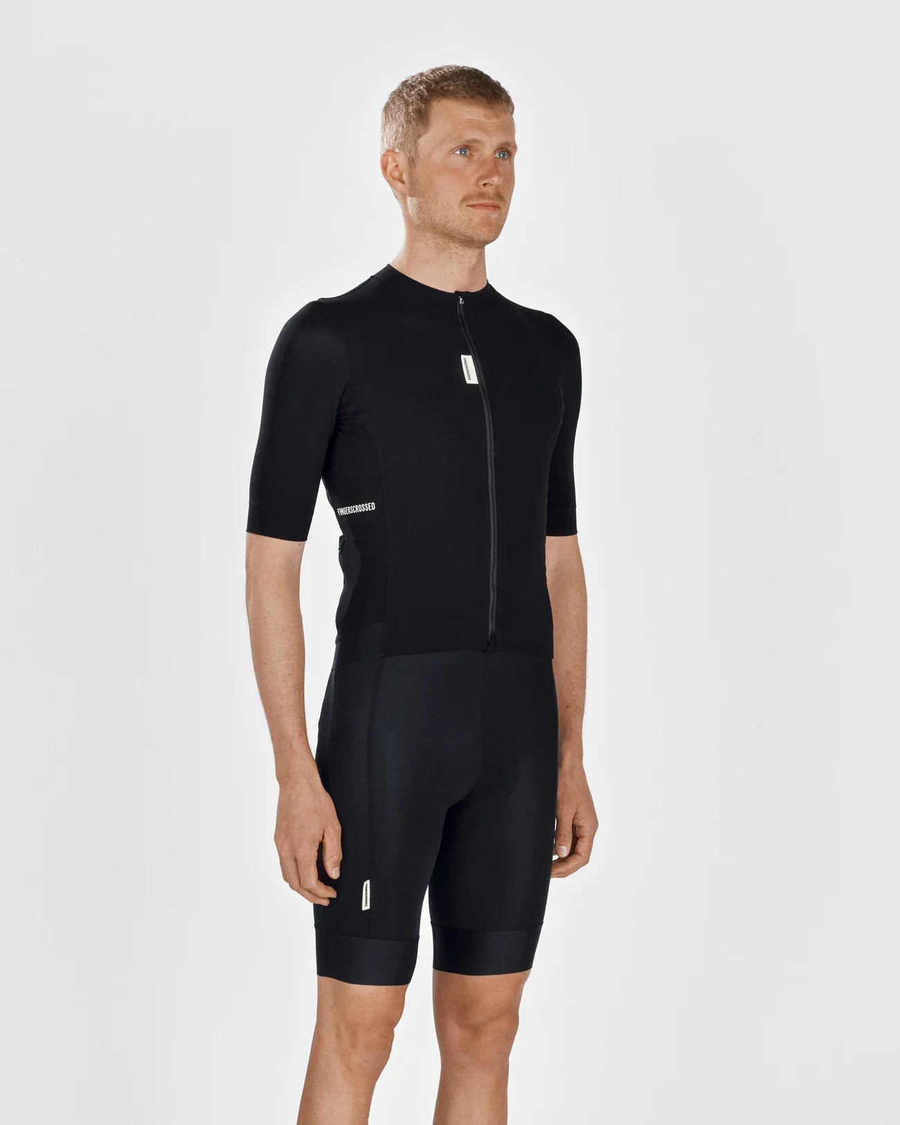 FINGERSCROSSED ROAD メンズ サイクルジャージ ブラック|速乾 FINGERSCROSSED ROAD メンズ サイクルジャージ ブラック|速乾