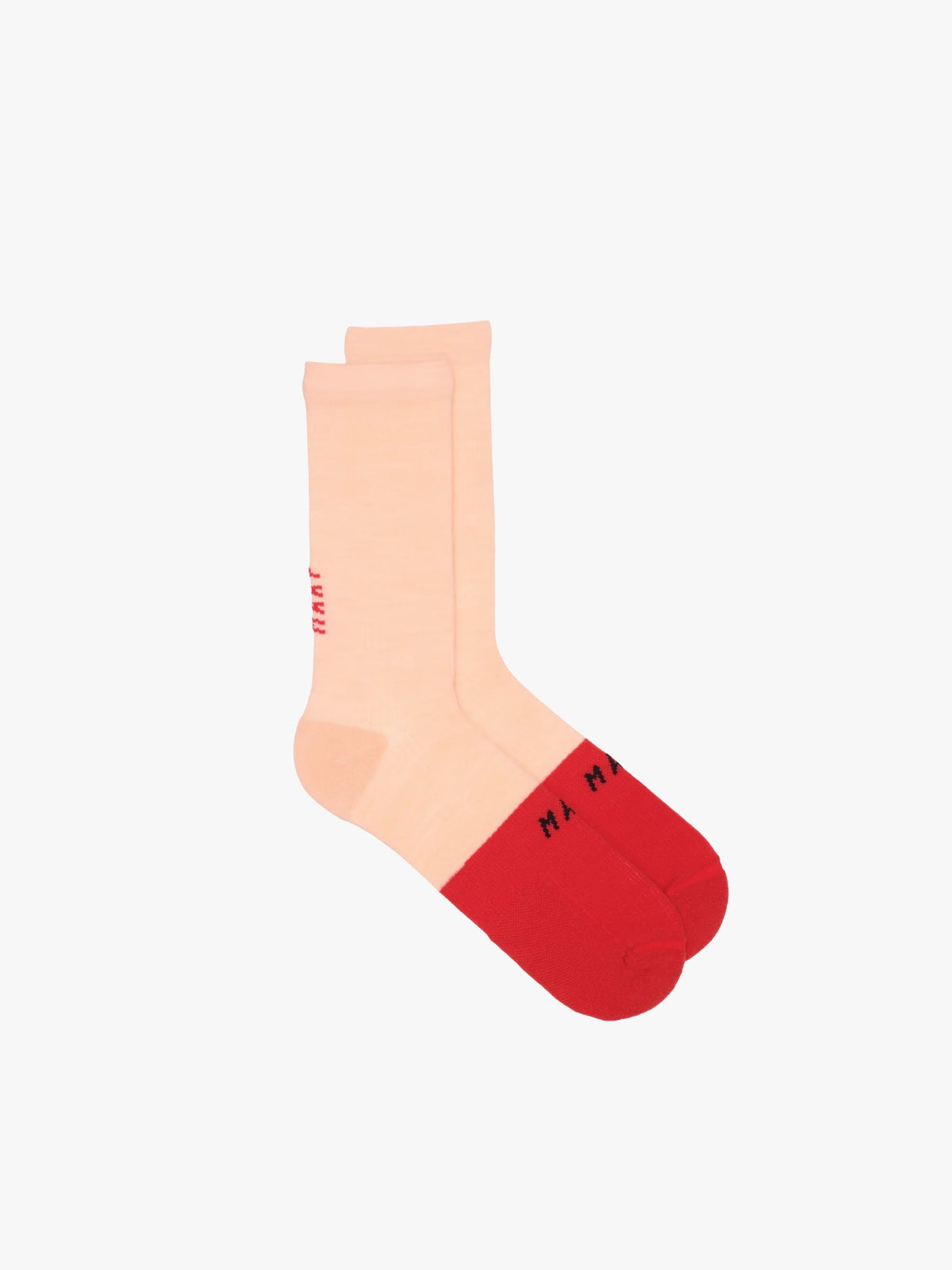 Team Merino Sock / Carmine - Flouro Orange