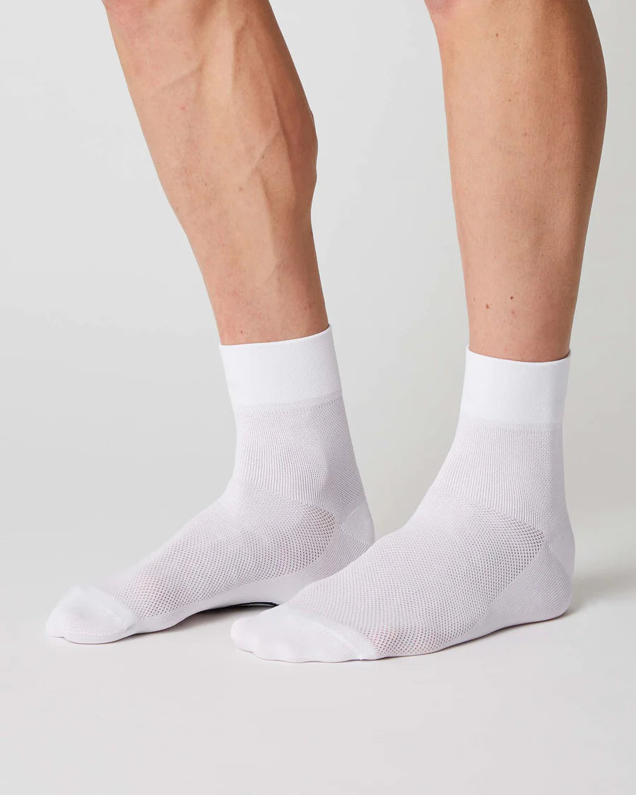 高性能サイクリングソックス | FINGERSCROSSED Mid High White - スポーツ＆カジュアル向け | CYCLISM