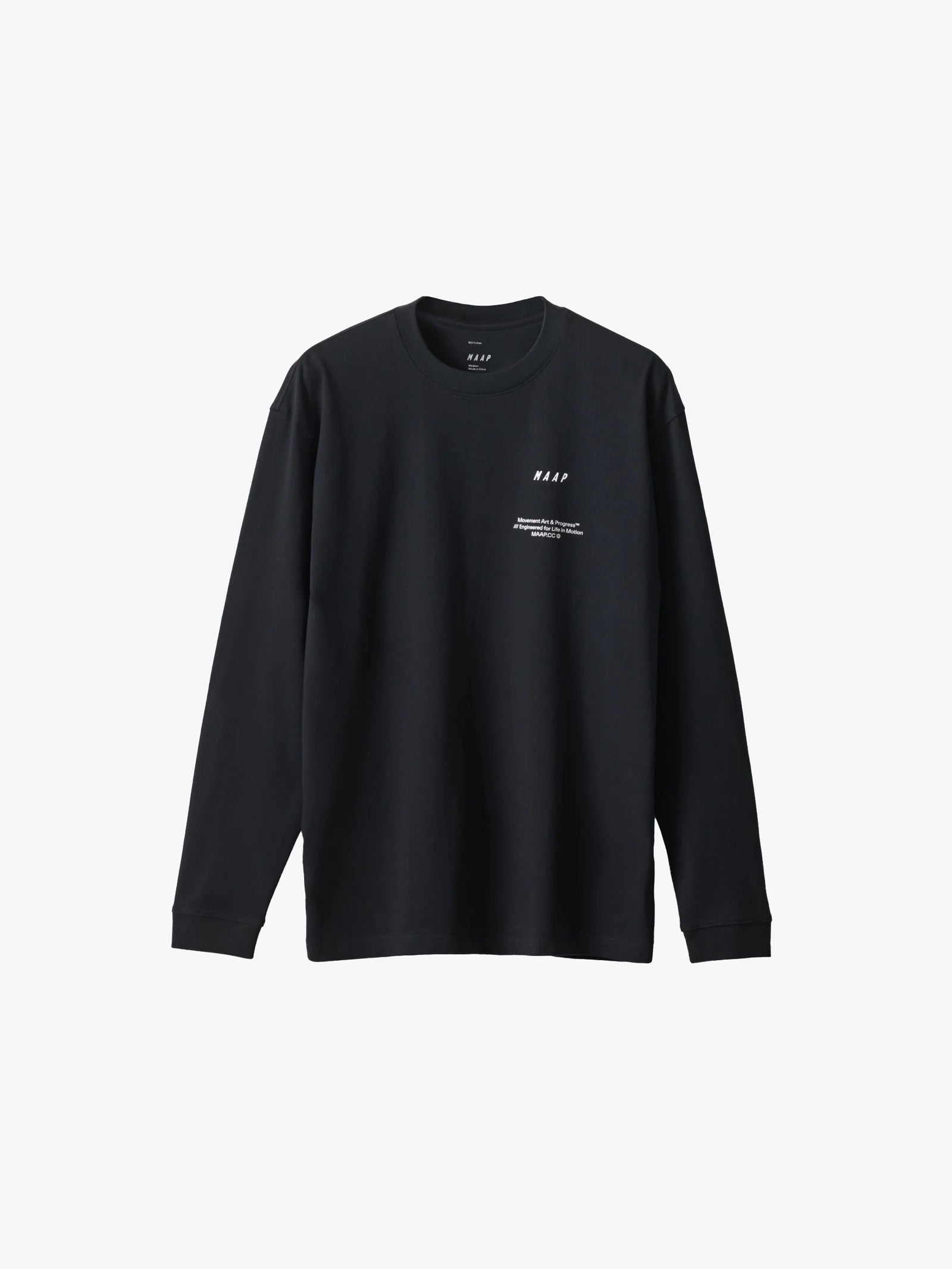 MAAP Essentials LS Print 長袖 Tシャツ ブラック｜メンズ オーガニックコットンTシャツ | CYCLISM