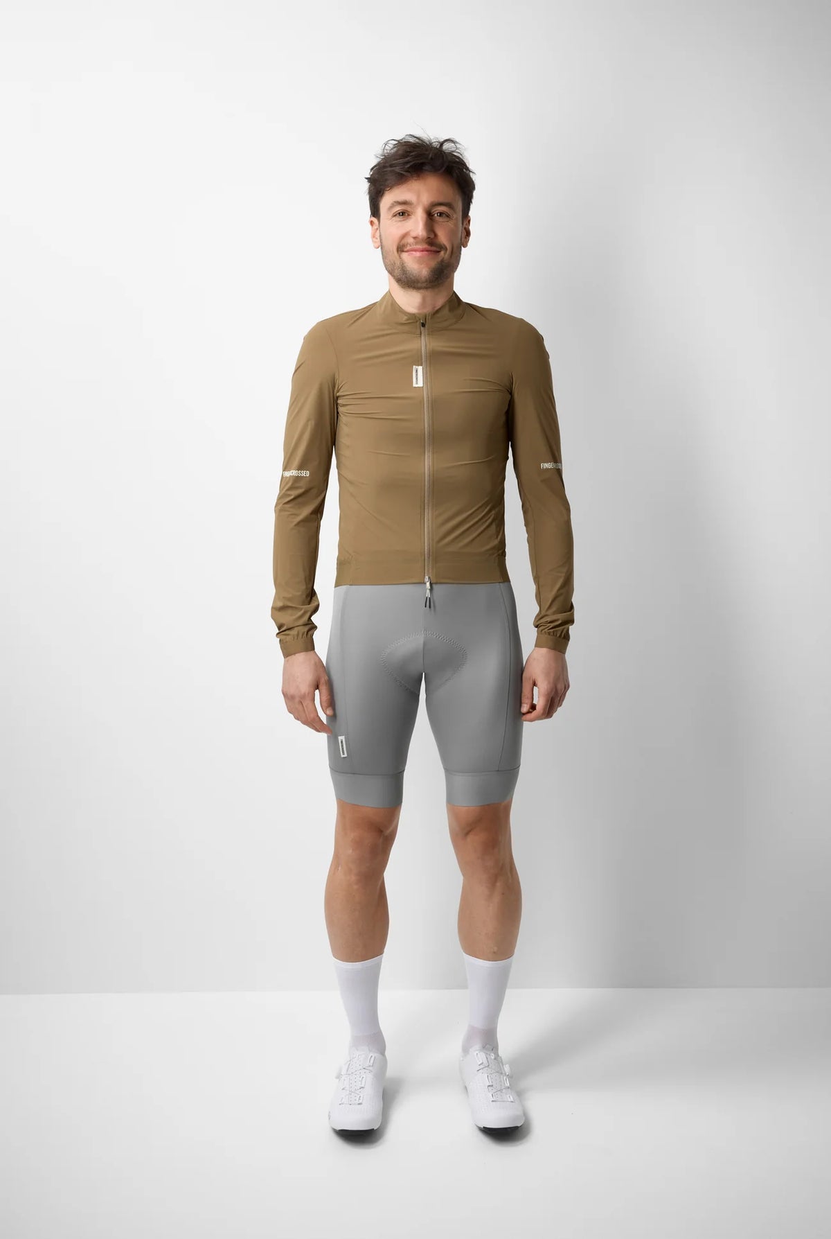 FINGERSCROSSED #ROAD Wind Jacket Men Walnut | メンズ サイクル ウィンドジャケット