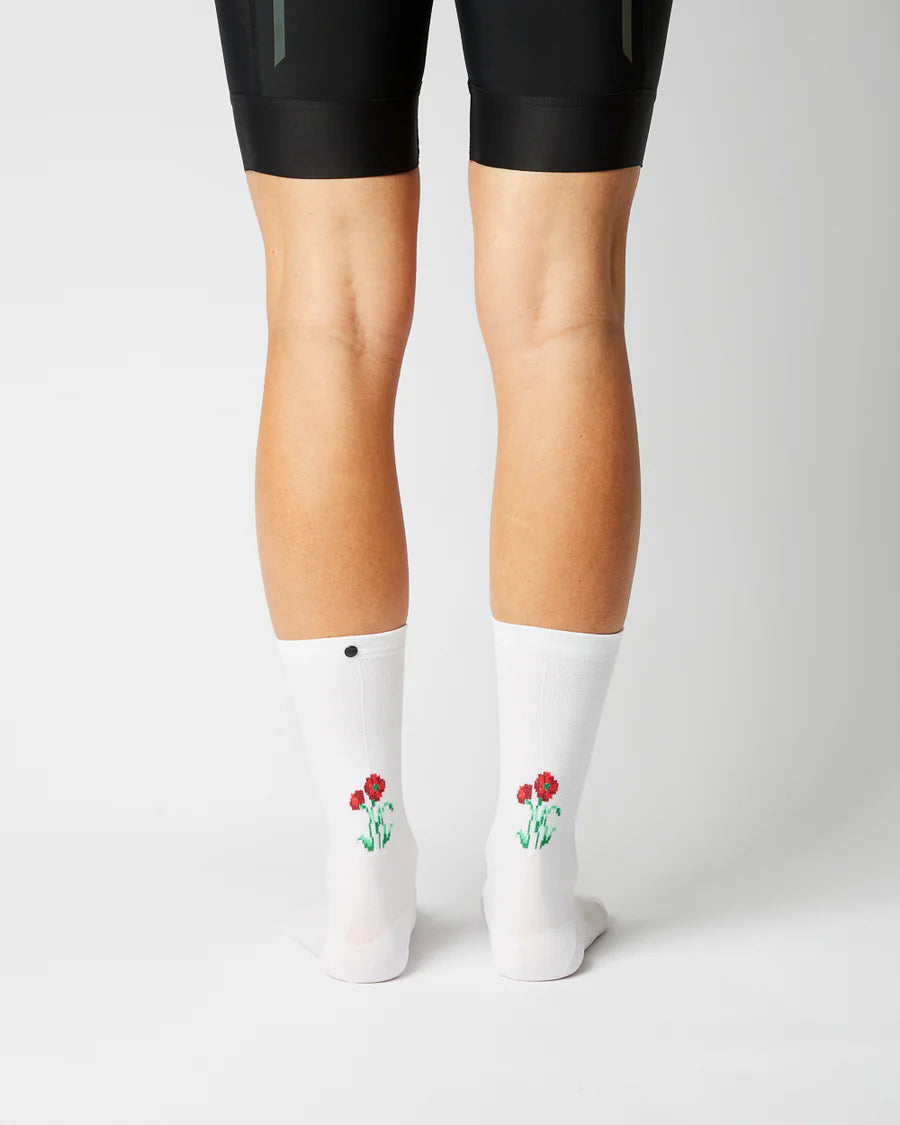 Fingerscrossed サイクルソックス ホワイト #Classic Souvenir Mohn | CYCLISM