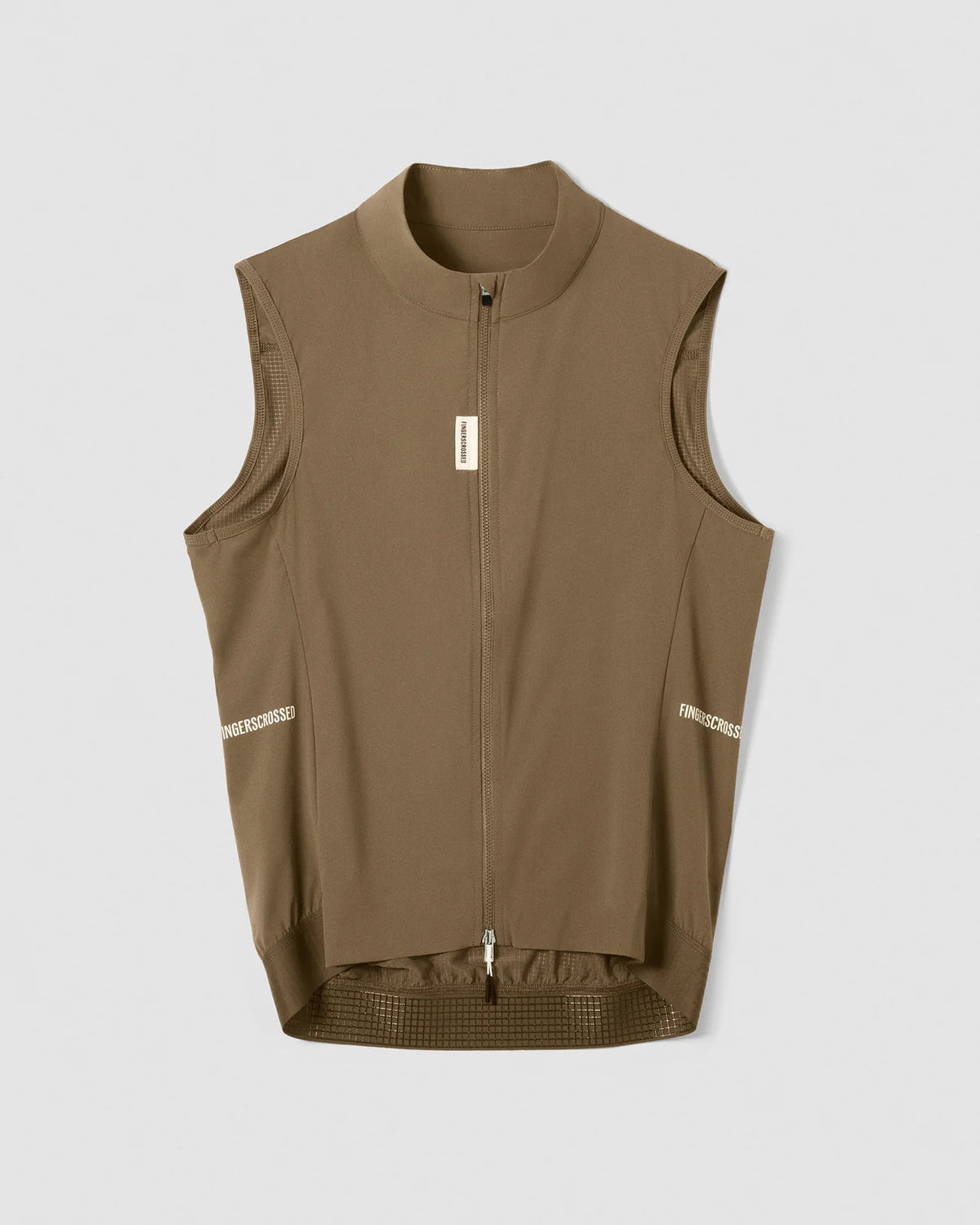FINGERSCROSSED #ROAD Wind Vest Men Walnut（ライトブラウン）|  メンズ サイクル ウィンドベスト