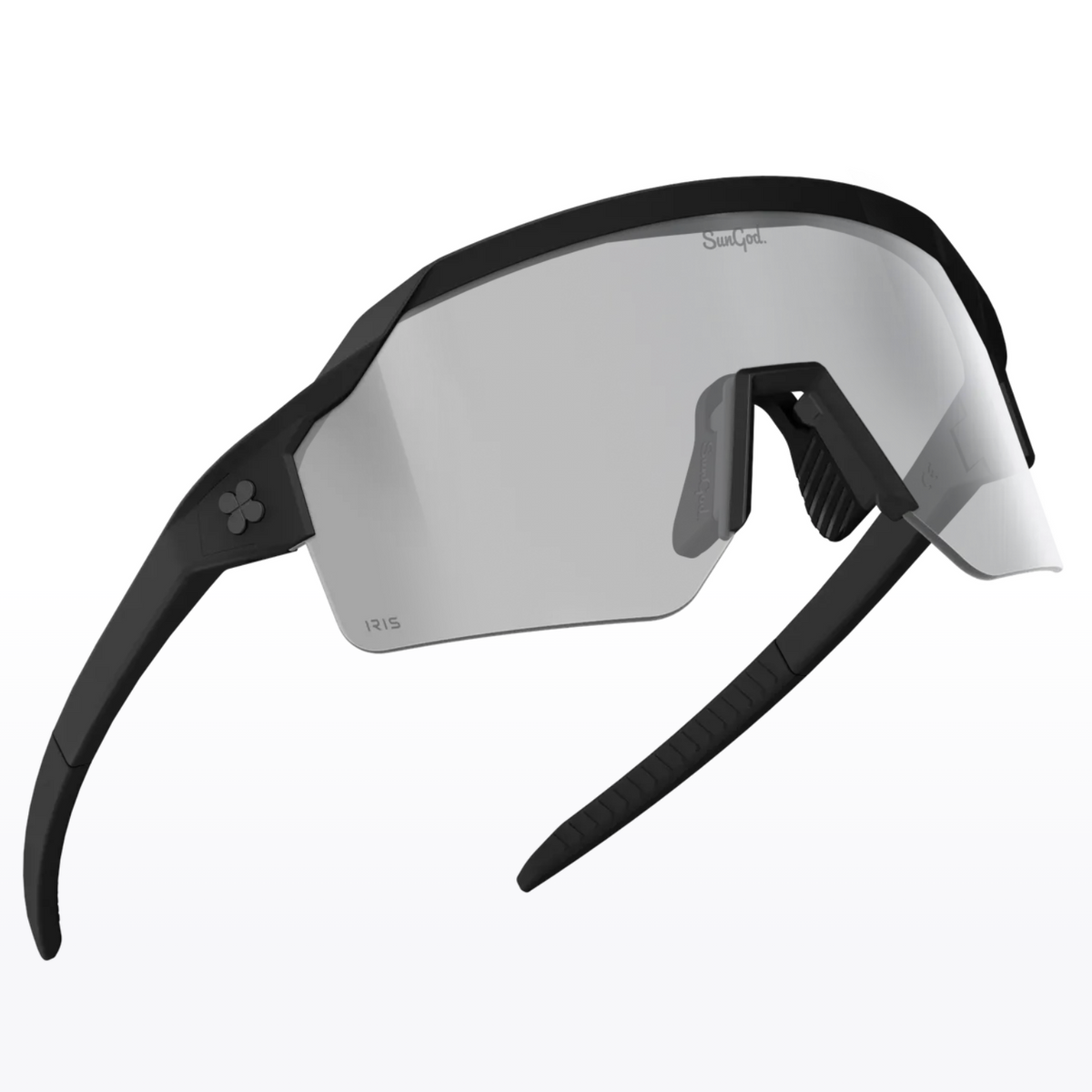 SunGod Vulcans™ Matte Black with Iris™ Smoke フォトクロミックサングラス | CYCLISM