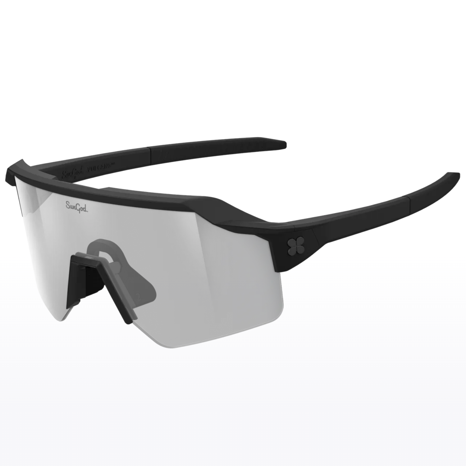 SunGod Vulcans™ Matte Black with Iris™ Smoke フォトクロミックサングラス | CYCLISM