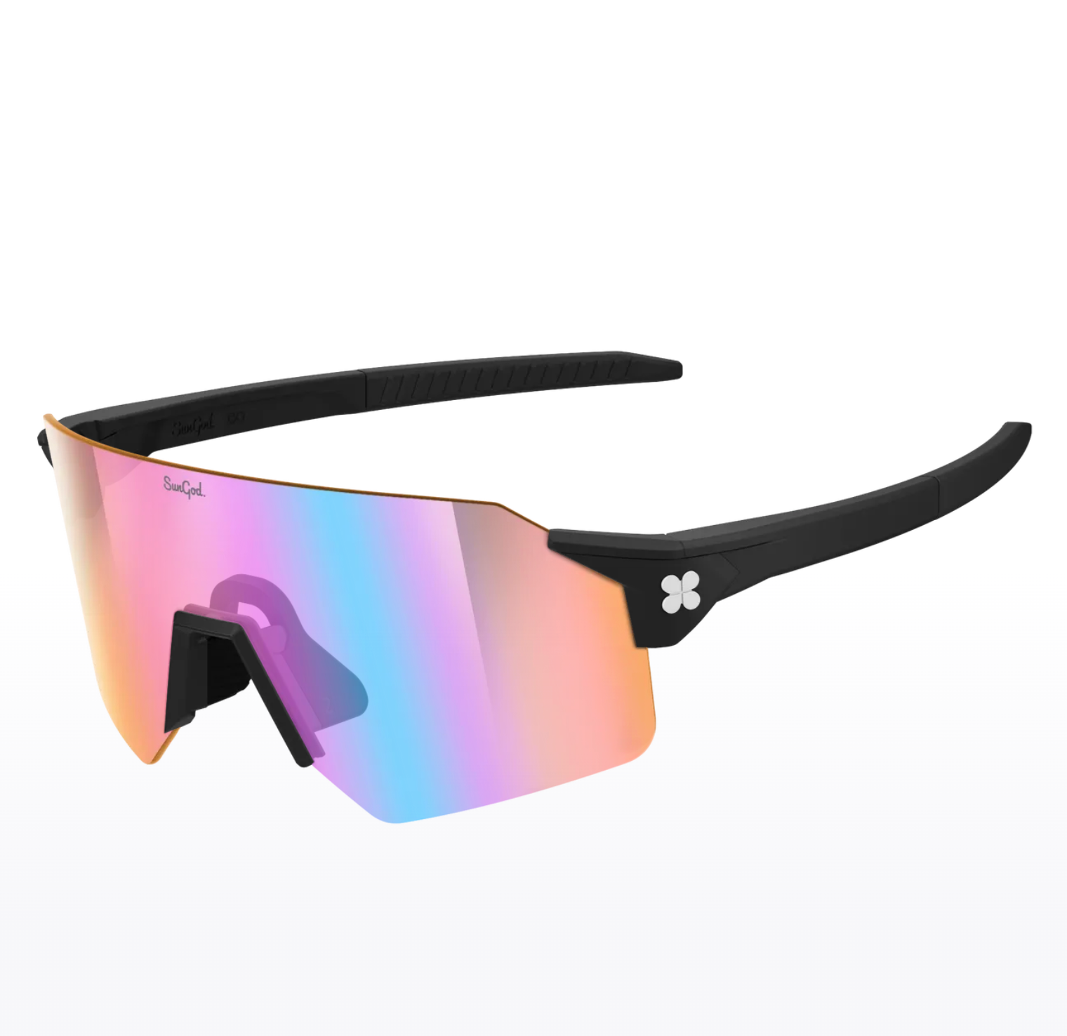 SunGod Airas™ Matte Black with Iris™ HV Blue サングラス | CYCLISM