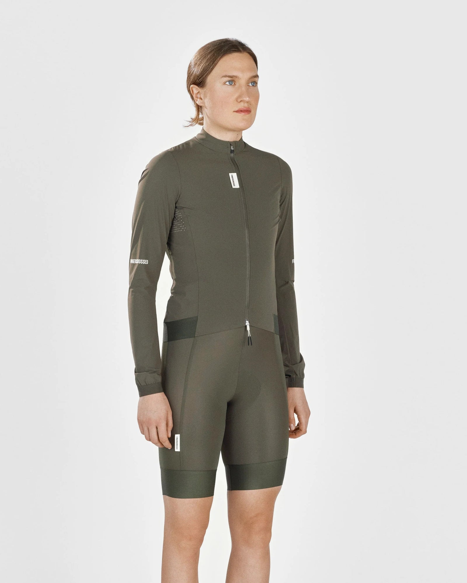 FINGERSCROSSED ウィメンズ サイクル ウィンドジャケット｜Olive 防風撥水｜CYCLISM