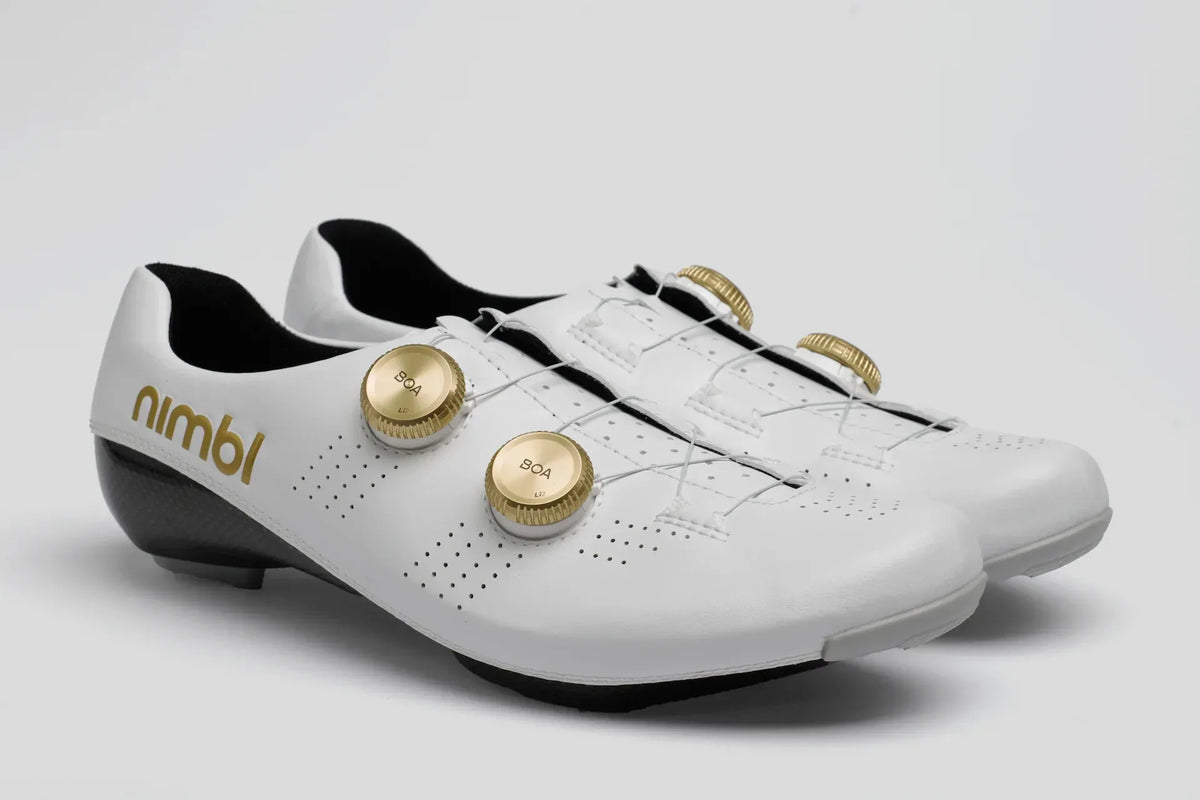 Nimbl ULTIMATE EXCEED White & Gold サイクルロードシューズ | CYCLISM