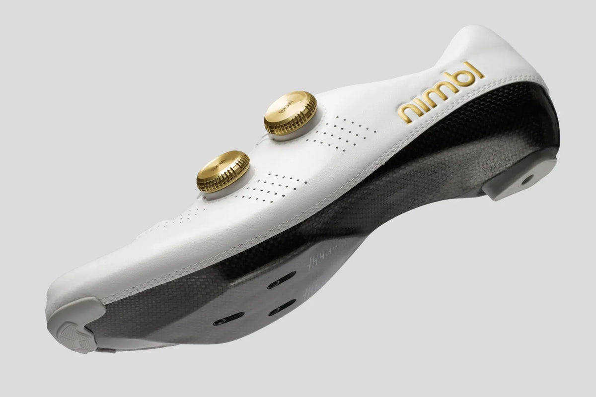 Nimbl ULTIMATE EXCEED White & Gold サイクルロードシューズ | CYCLISM
