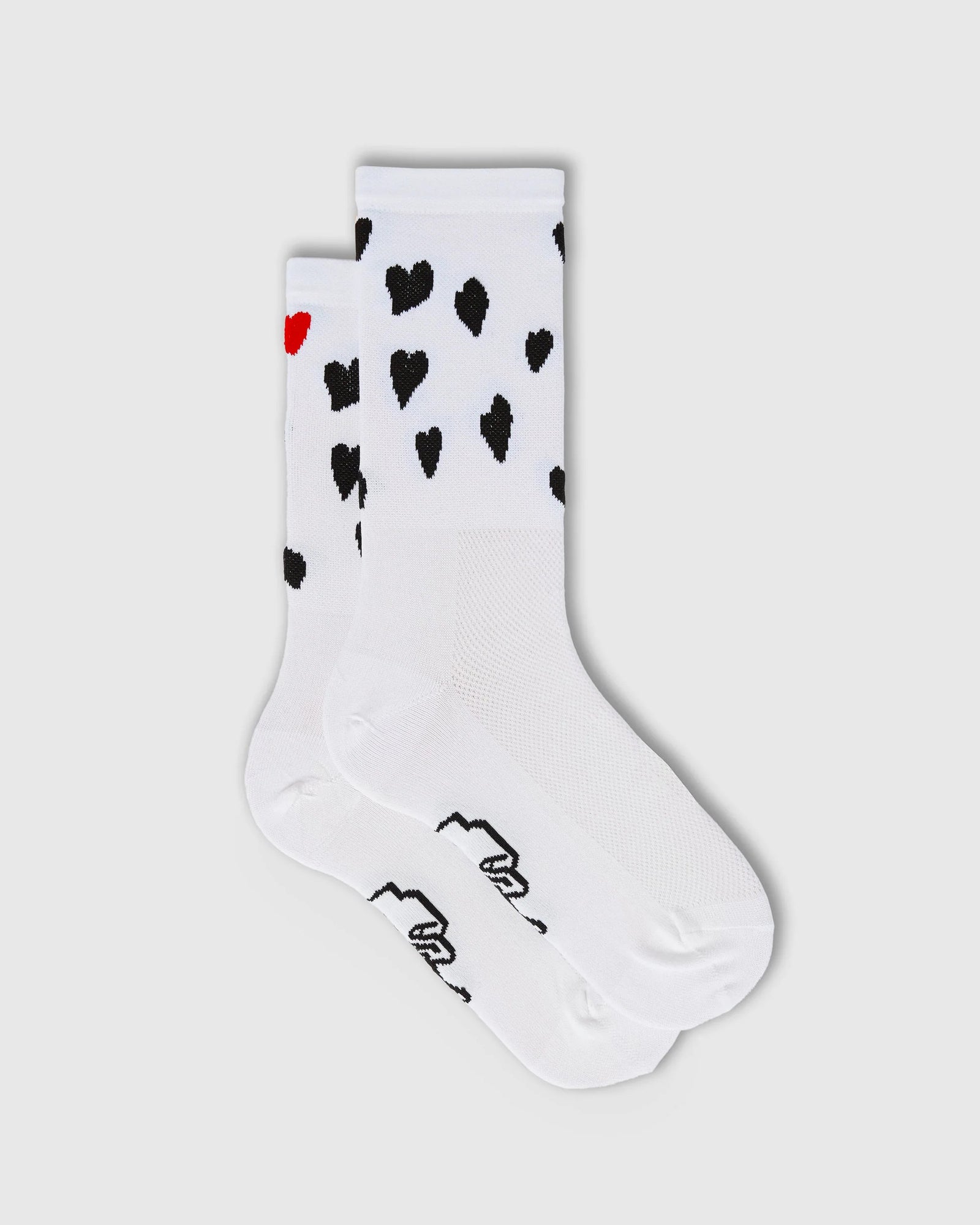 FINGERSCROSSED サイクルソックス #CLASSIC TRIP BLACK HEARTS ホワイト｜夏限定｜CYCLISM