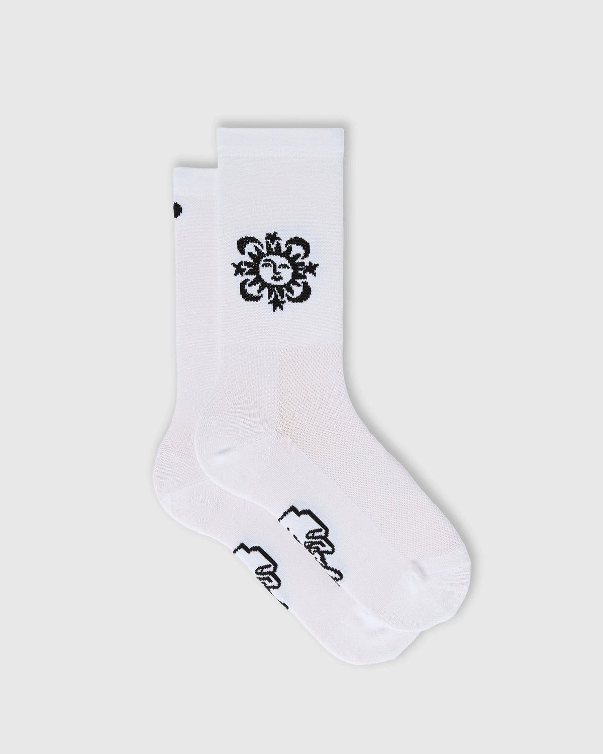 FINGERSCROSSED サイクルソックス #CLASSIC SUN MOON STARS ホワイト｜夏限定｜CYCLISM