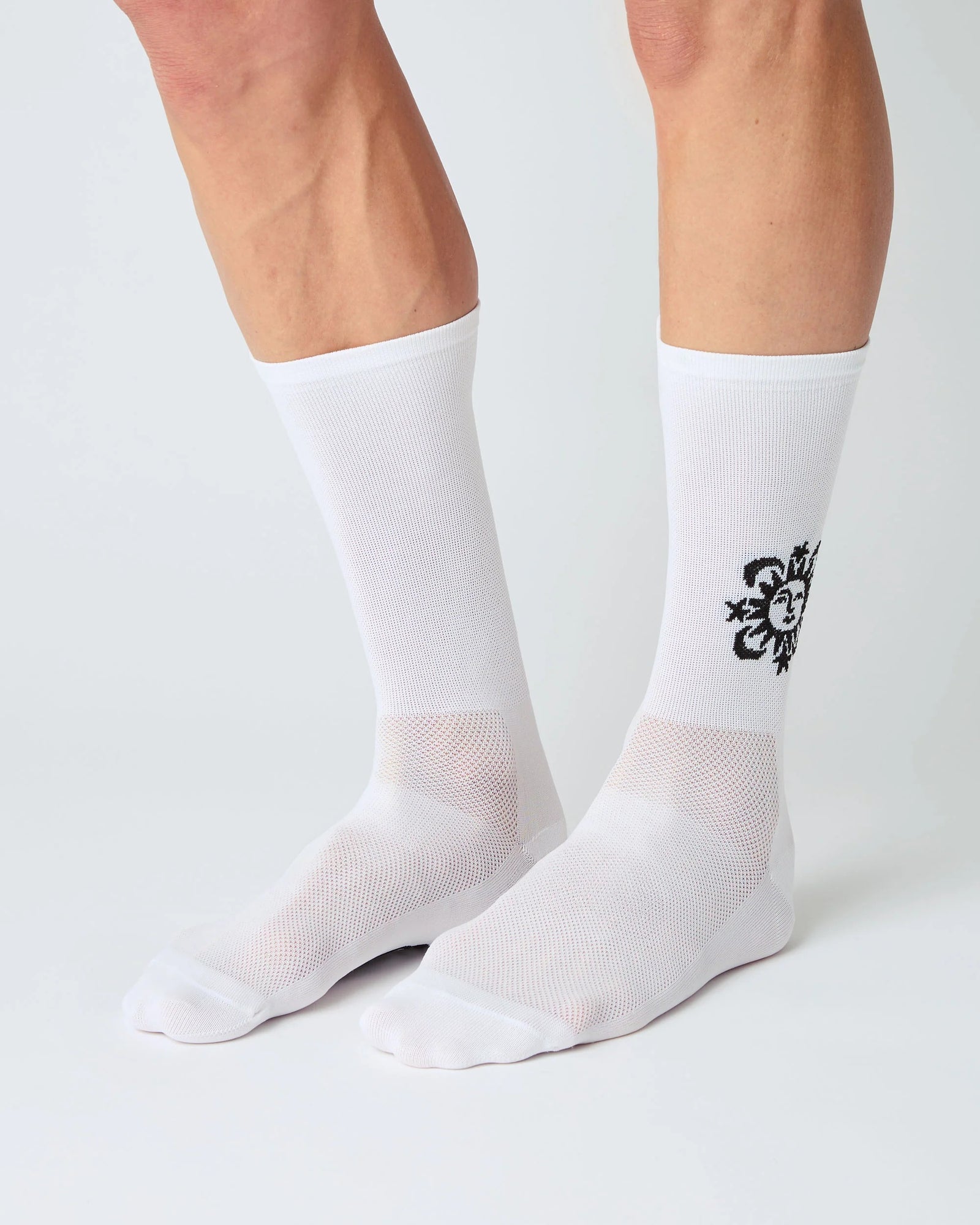 FINGERSCROSSED サイクルソックス #CLASSIC SUN MOON STARS ホワイト｜夏限定｜CYCLISM