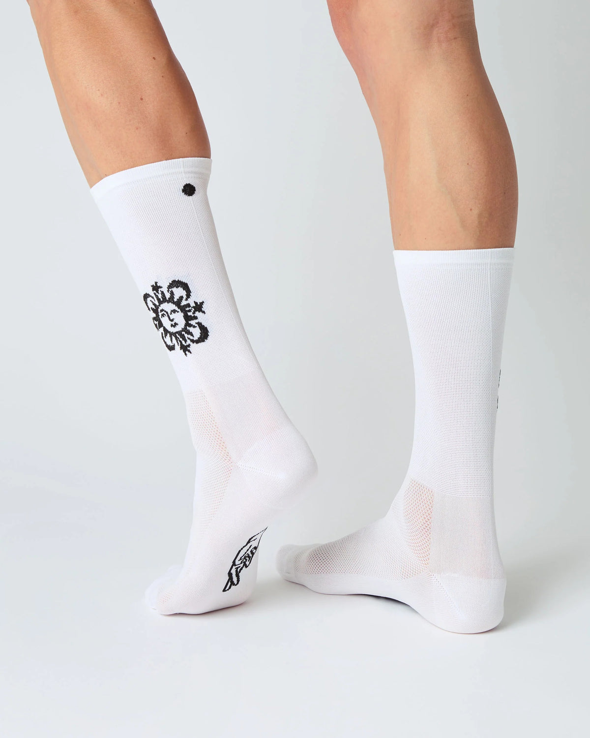 FINGERSCROSSED サイクルソックス #CLASSIC SUN MOON STARS ホワイト｜夏限定｜CYCLISM