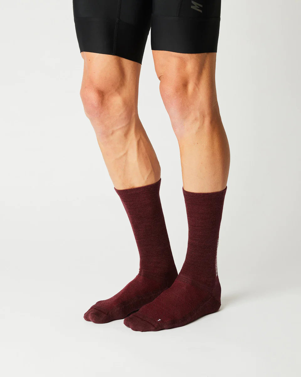 Fingerscrossed サイクルソックス #Light Merino Silk Bordeaux | CYCLISM