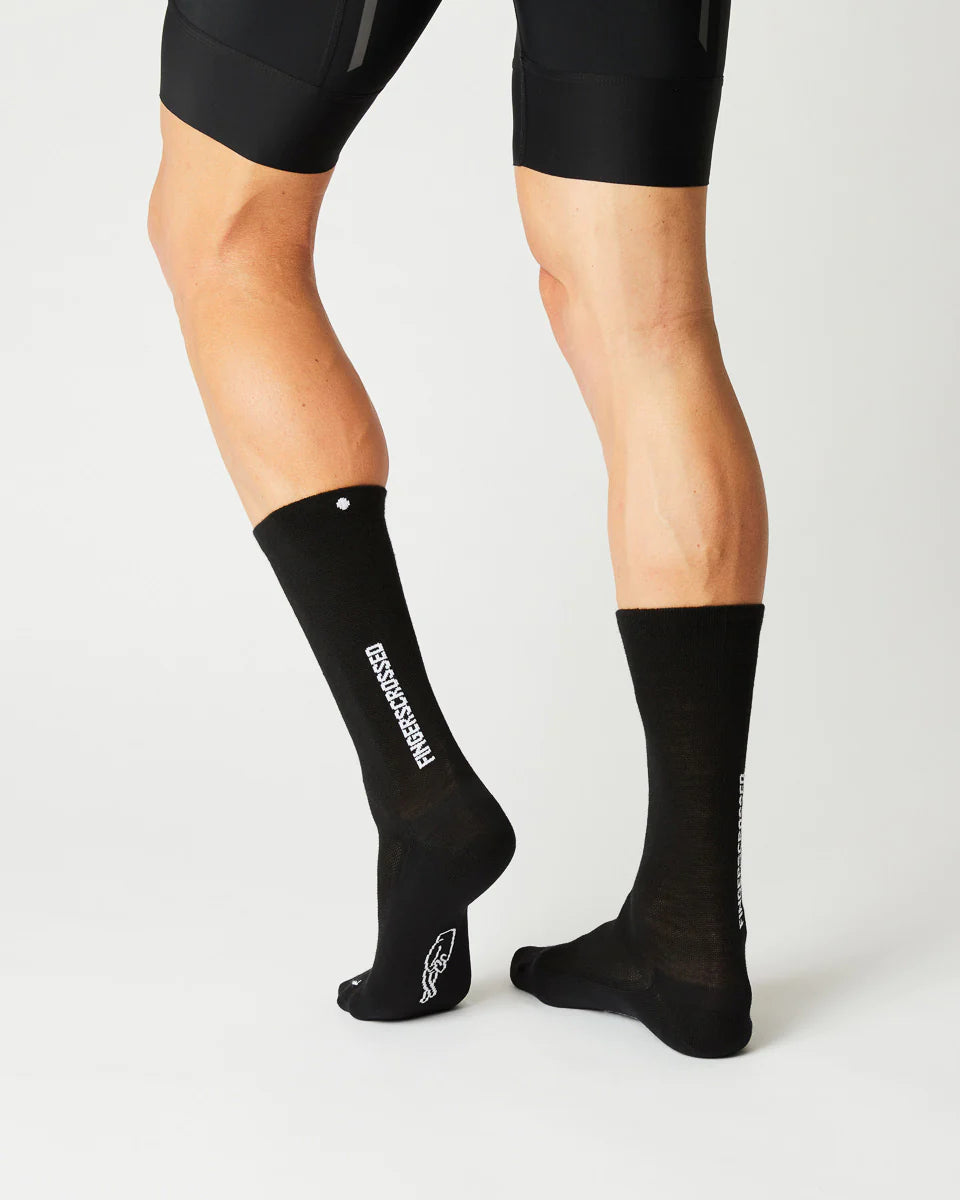 Fingerscrossed サイクルソックス #Light Merino Silk Black | CYCLISM